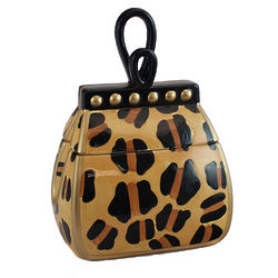 Leopard Print Ceramic Handbag Cookie Jar