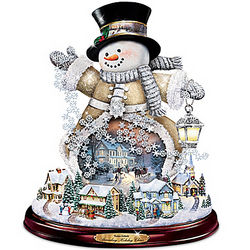 Thomas Kinkade Spreading Holiday Cheer Snowman Sculpture