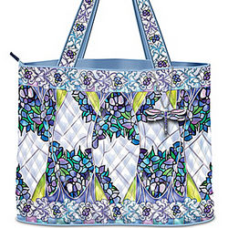 Louis Comfort Tiffany-Inspired Stained Glass Beauty Quilted Tote