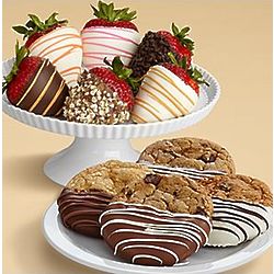 4 Dipped Cookies and Half Dozen Strawberry Medley