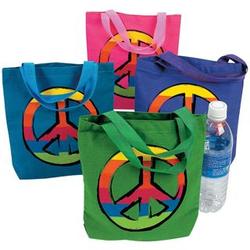 12 Peace Sign Tote Bags