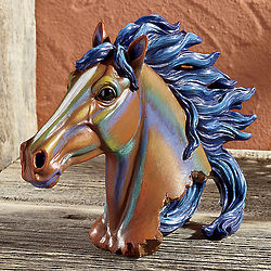 Painted Horse Head Figurine