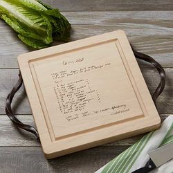 Personalized Handwritten Recipe Cutting Board with Handles
