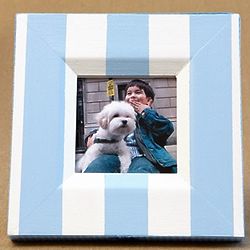 Nantucket Stripe Hand Painted 3x3 Picture Frame