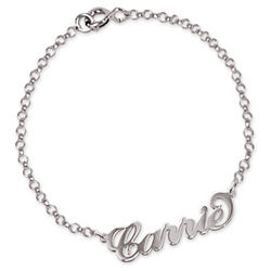 Sterling Silver Carrie Style Name Bracelet or Anklet