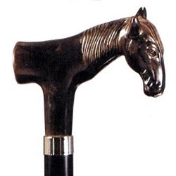 Horse Head Handle Walking Cane with Beechwood Shaft