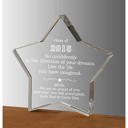 Personalized Live Your Dreams Graduation Crystal Star Plaque