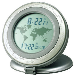 World Travel Table Clock with Dual Local and World Time