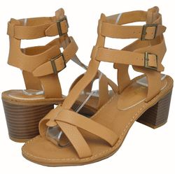 Bamboo Hanson T-Strap Stacked Heel Shoes