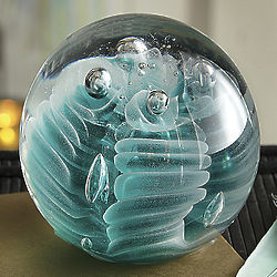 Obsidian Teal Glow 4" Paperweight
