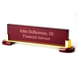Personalized Piano Finish Name Bar with Brass Plate