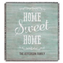 Personalized Home Sweet Home Woven Throw Blanket