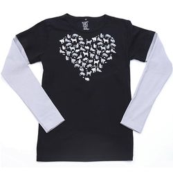 Heart Cluster of Cats Double-Up Tee