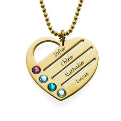 Engraved Birthstone Heart Necklace