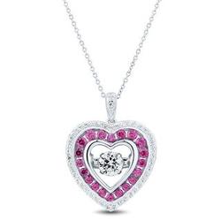 The Beat of Your Heart Lab-Created White Sapphire Ruby Pendant