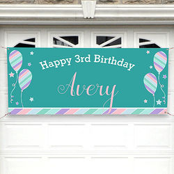 Personalized Birthday Girl Party Banner