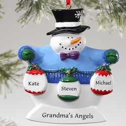 3-Snowman Family Personalized Ornament