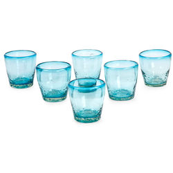 Delicious Blue Blown Glass Juice Glasses