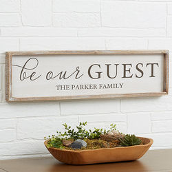 Be Our Guest Personalized Barnwood Wall Art
