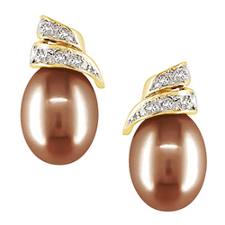 Chocolate Brown Pearl Earrings