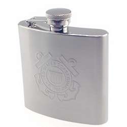 Engraved Coast Guard Stainless Steel Flask