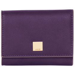Leather Mallory French RFID Purse Wallet in Violet