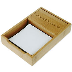 Personalized Bamboo Memo Holder