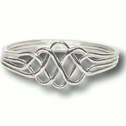 4 Band Princess Sterling Silver Puzzle Ring
