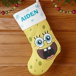 Personalized SpongeBob Fleece Christmas Stocking
