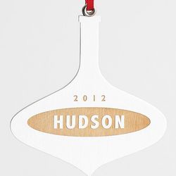 Personalized Modern Design Wood Ornament