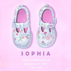 Personalized Girl's Floral Shoes Art Print