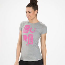 Women's Pink Ribbon Cure Athletic Grey T-Shirt