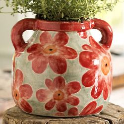 5" Handcrafted Terra Cotta Floral Bud Vase