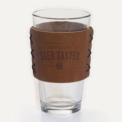 Glass with Official Beer Taster Leather Sleeve
