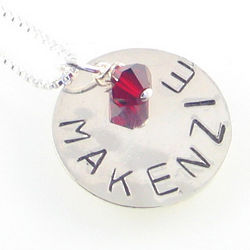 Rounded Name Hand Stamped Necklace