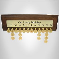 Engraved Family Birthdays Plaque