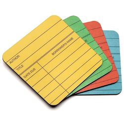 Library Card Coasters