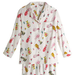 Ivory Cat Flannel Pajamas Set
