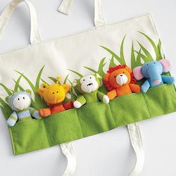Knit Finger Puppets and Carrying Pouch