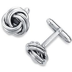 Sterling Silver Love Knot Cuff Links
