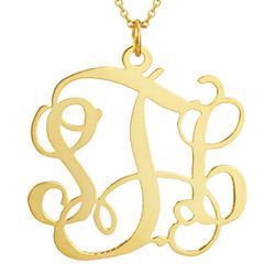 Fancy Script Gold Vermeil Monogram Necklace