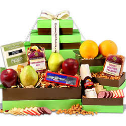 Thanksgiving Fruit and Snack Gift Tower