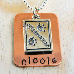 Personalized Veternarian Hand Stamped Necklace