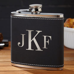 Personalized Classic Monogram Radcliff Flask in Black