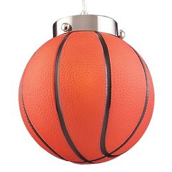 Basketball LED Mini-pendant Light In Satin Nickel