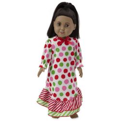 Toy Doll's Christmas Dot Gown