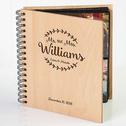 Wooden Wedding Photo Album with Personalized Engraving