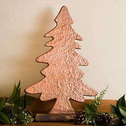 Bronze-Colored Metal Christmas Tree Silhouette