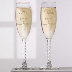 Mr. and Mrs. Collection Engraved Flute Set