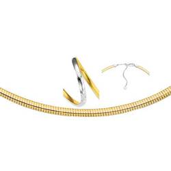 14k White and Yellow Gold Omega Chain